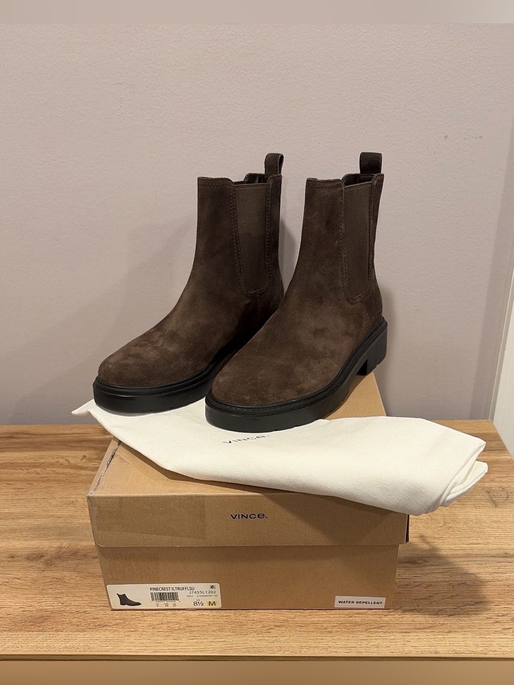 Vince Pinecrest Chelsea Boot in Brown Suede